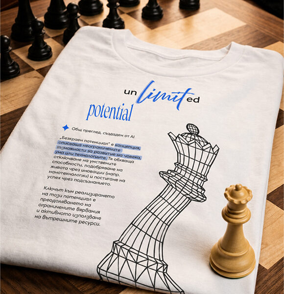 Unlimited Potential t-shirt - chess queen motivational graphic tee, Banny Design