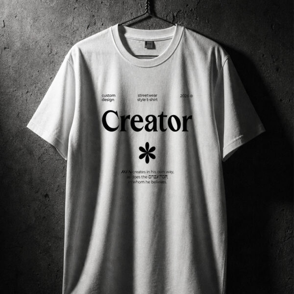 Creator t-shirt - minimalist typography streetwear tee, Banny Design